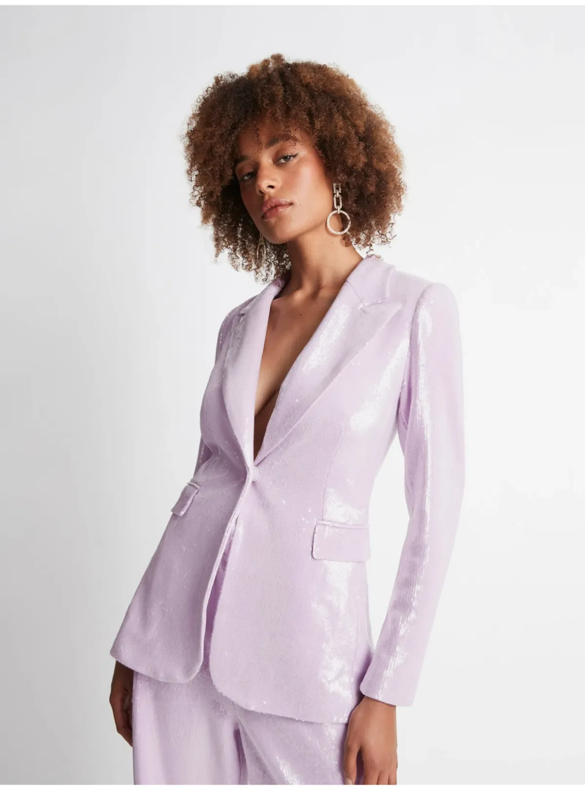 Sheike Cleo Sequin Jacket & Pants Set Lilac Size AU 14 - Image 2