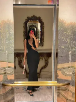 Christopher Esber Serpentine Crystal Stoned Tank Dress Black Size AU 6 for rent on The Volte - image 1