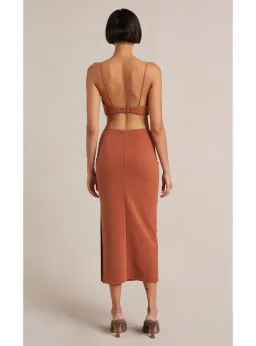 Bec & Bridge Alba Cut Out Midi Dress Terracotta  Size AU 8 for rent on The Volte - image 3