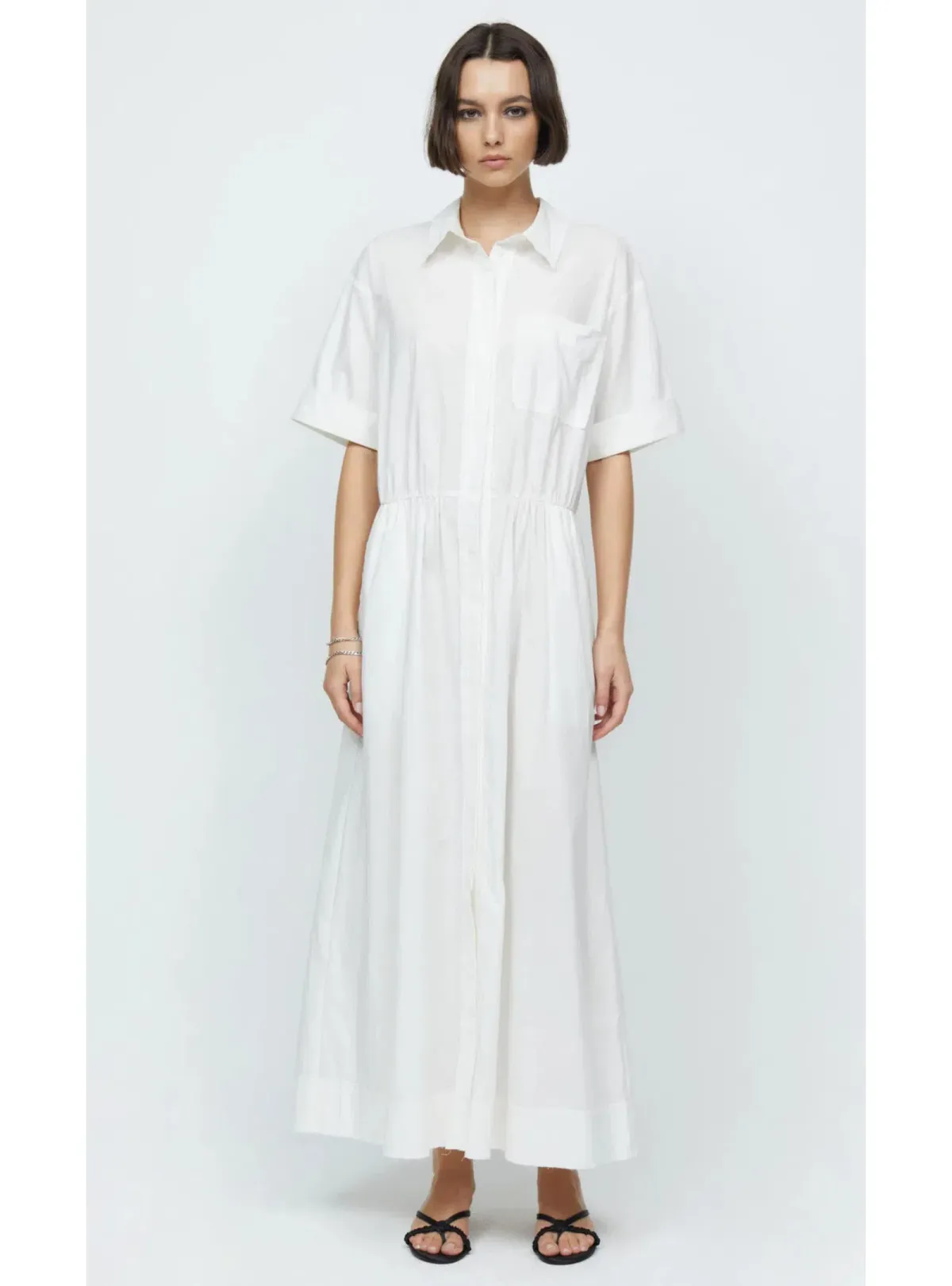 Bec & Bridge Lenna Maxi Shirt Dress Ivory Size AU 10 - Image 1