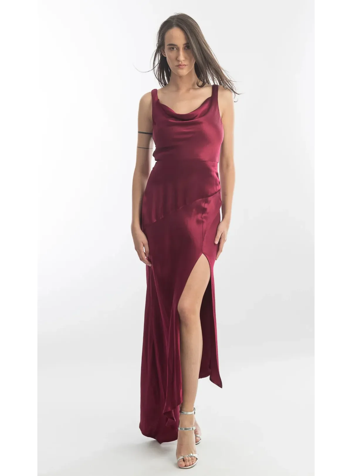 Bec & Bridge Moon Dance Cowl Dress Burgundy Size AU 10 - Image 1