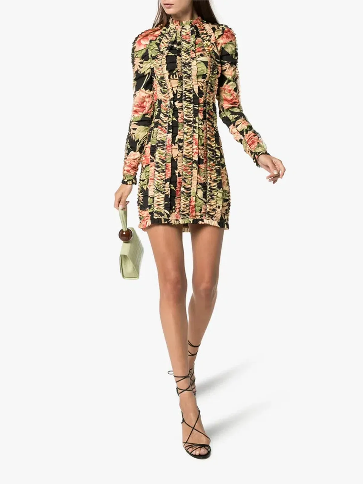 Zimmermann Espionage Lace Up Pencil Dress Black Peony Size 0 / AU 8  - Image 1