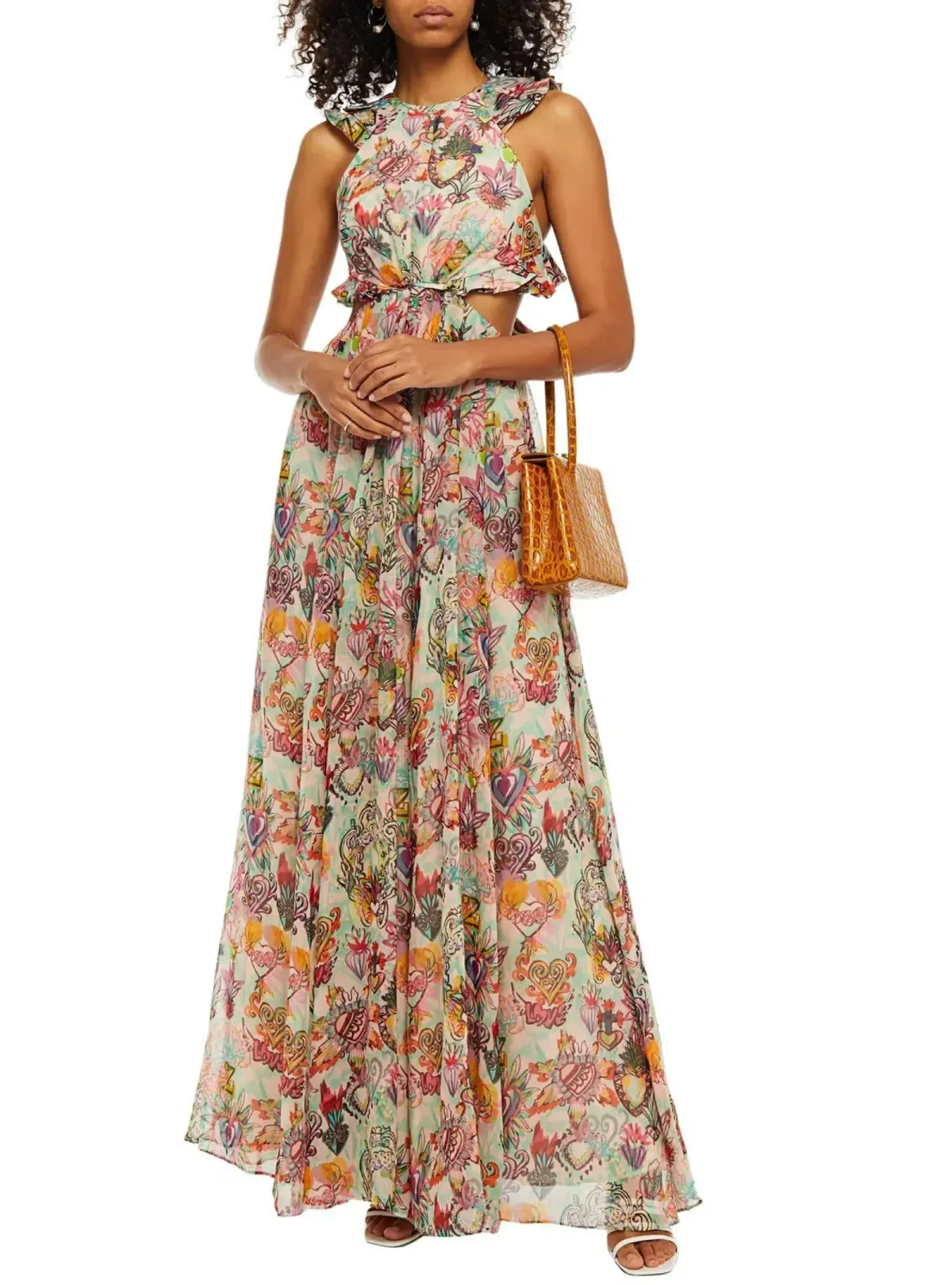 Zimmermann The Lovestruck Ruffle Maxi Dress Flaming Hearts Size 3 / AU 14  - Image 1