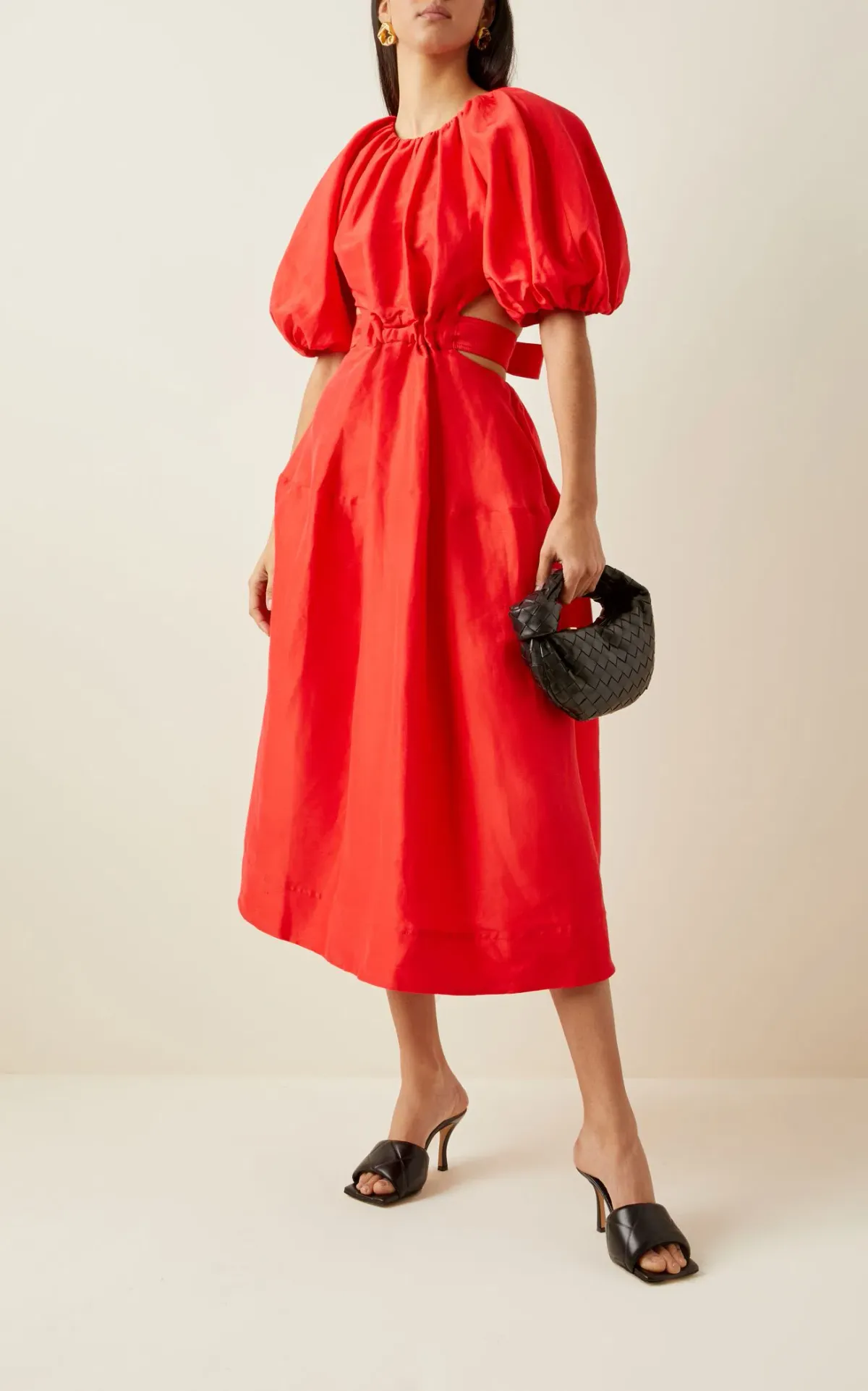 Aje Mimosa Cut-out Midi Dress Scarlet Red Size 6 - Image 2