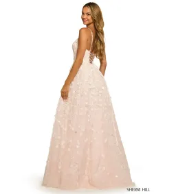 Sherri Hill 55529 Gown Ivory/Blush Size 6 for rent on The Volte - image 2