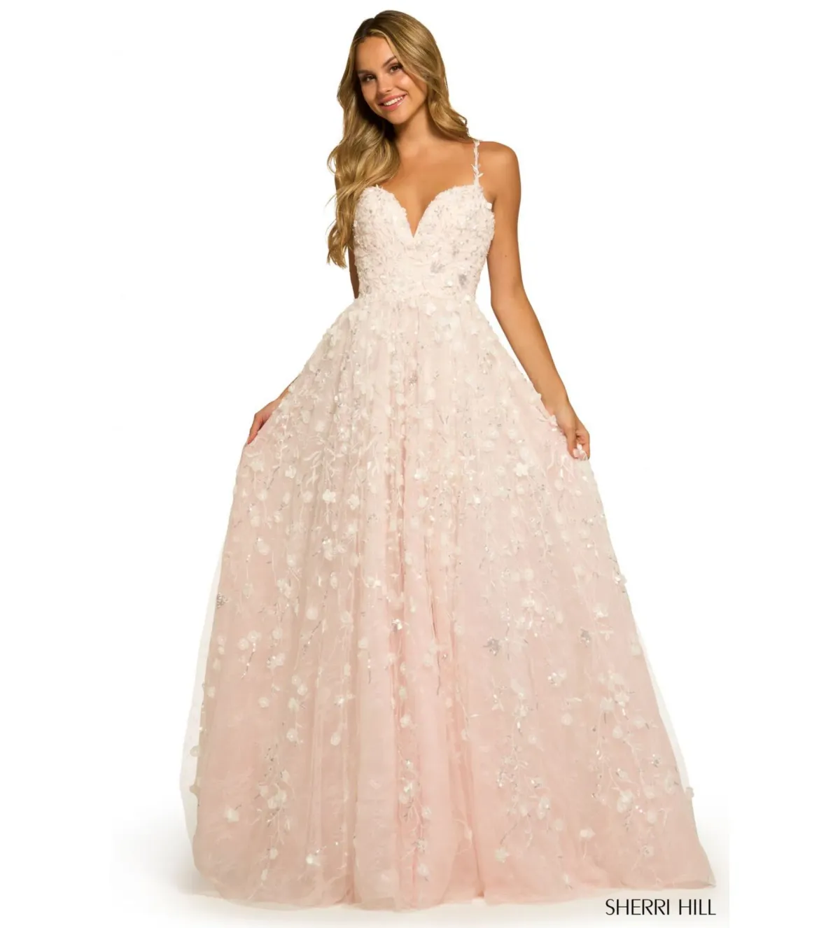 Sherri Hill 55529 Gown Ivory/Blush Size 6 - Image 1