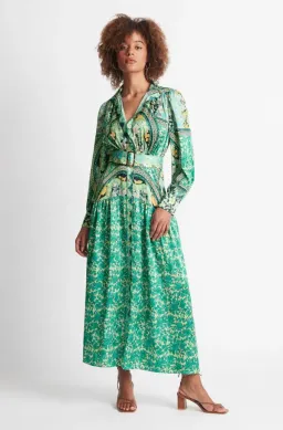 Sheike Georgia Shirt Dress Green Print Size 14 for rent on The Volte - image 1