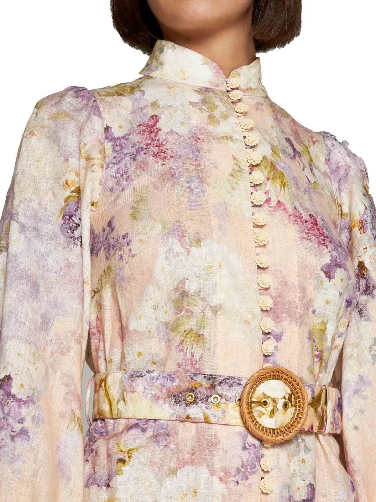 Zimmermann Lyrical Buttoned Midi Dress in Dreamy Floral Size 1/ AU 10 - Image 3