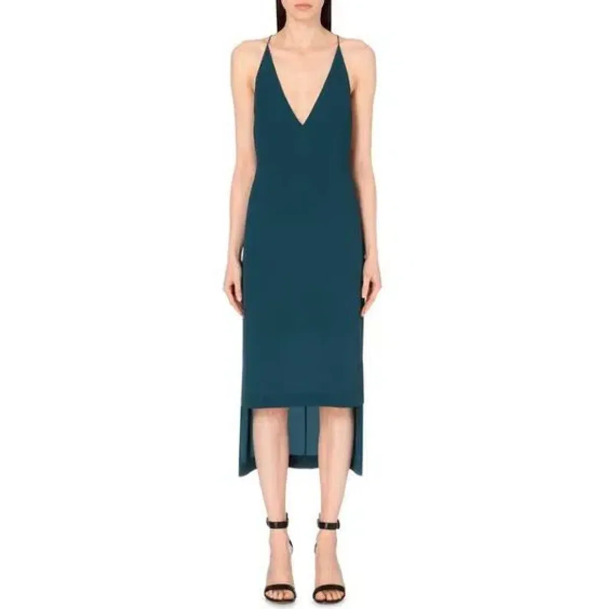 Dion Lee Fine Line Cami Slip Dress in Emerald Size 6 - Image 1