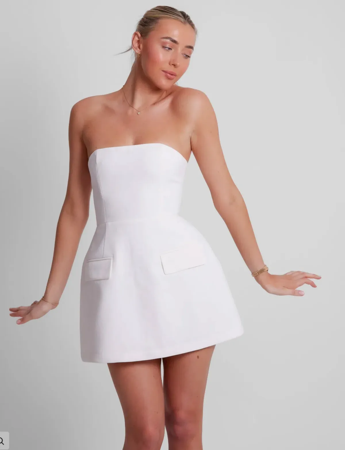 Odd Muse Ultimate Muse Strapless Mini Dress White Size 12 - Image 2