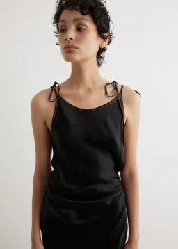 Acne Studios Dayla Text Satin Dress Black Size 12 for rent on The Volte - image 2