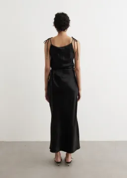 Acne Studios Dayla Text Satin Dress Black Size 12 for rent on The Volte - image 4