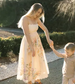 Zimmermann Halliday Scallop Midi Dress in Cream Watercolour Size 1 / AU 6-8 for rent on The Volte - image 6