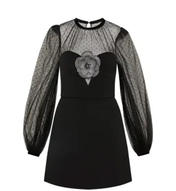 Rebecca Vallance Yvonne Flower Dress Black Size 10 for rent on The Volte - image 4