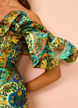 Alemais Sofie Off Shoulder Dress Multi Size 12 for rent on The Volte - image 6