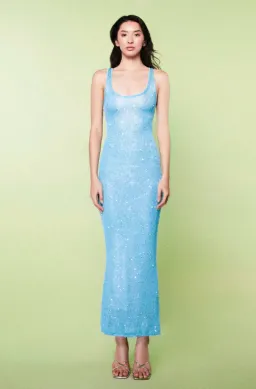 Asta Resort Ana Maxi Dress Blue Sequin Size XS/ AU 6 for rent on The Volte - image 3