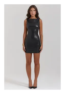 House of CB Leola Vegan Leather Dress Black Size XS / AU 6 for rent on The Volte - image 1