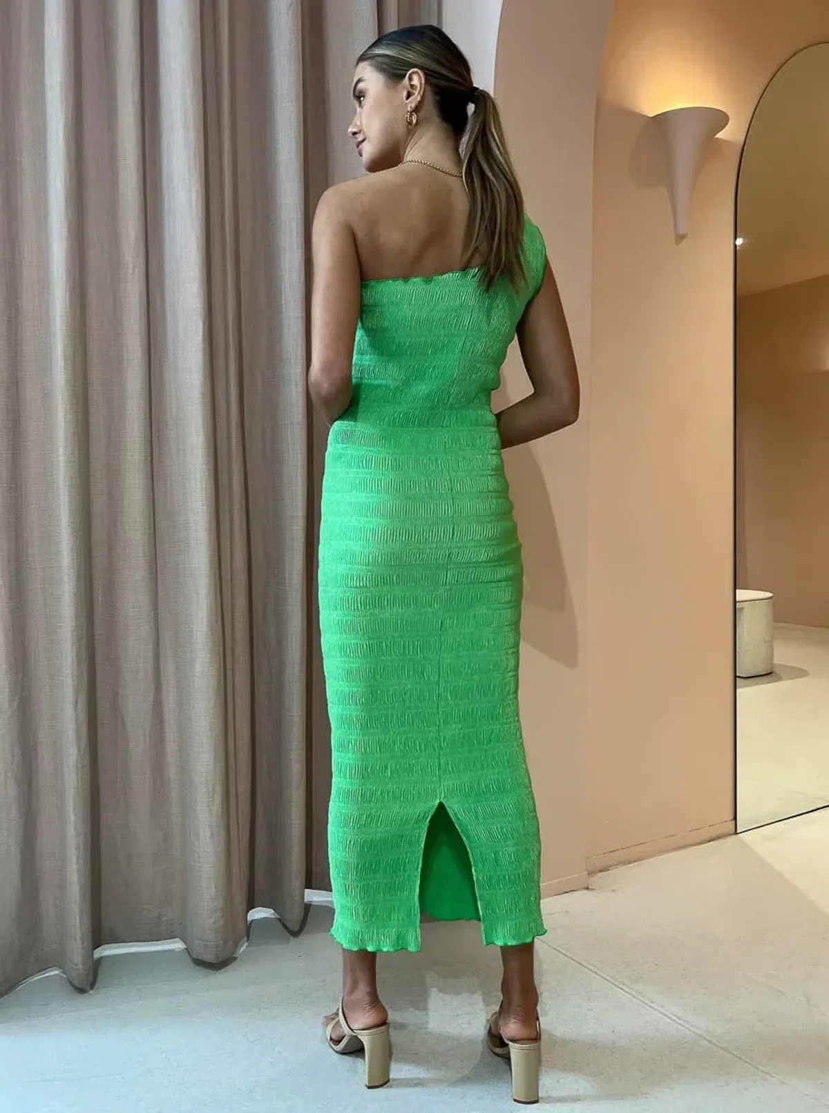 Lidee Gigi Smocking Midi Gown Green Size 6  - Image 2