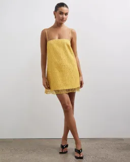 Lover Lina Mini Dress Golden Yellow Size 10 for rent on The Volte - image 1