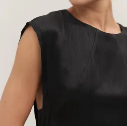 Minima Esenciales Lillian Linear Satin Maxi Dress Black Size 10 for rent on The Volte - image 2