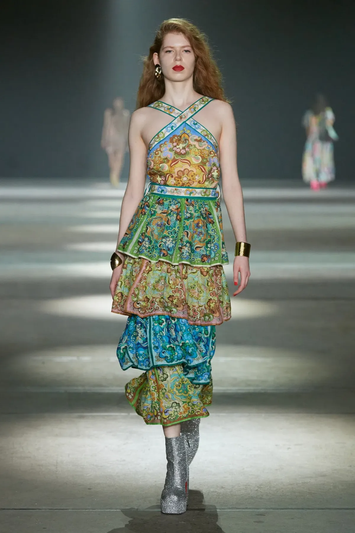 Alemais Dreamer Halter Tier Dress in Multi Size 10 - Image 4