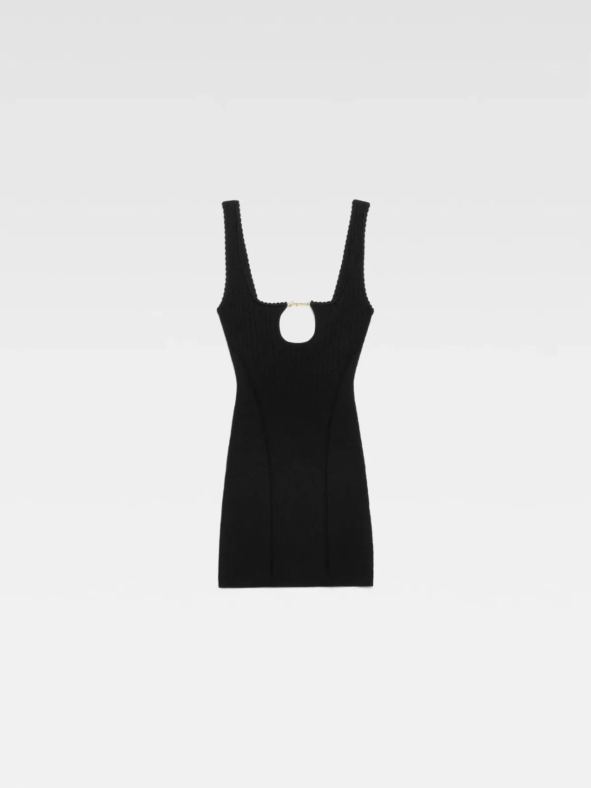 Jacquemus La Mini Robe Sierra Scalloped Mini Dress Black Size 38 / AU 12 - Image 5