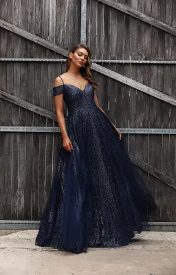 Jadore JX3029 Gown Navy Blue Size 16 for rent on The Volte - image 1