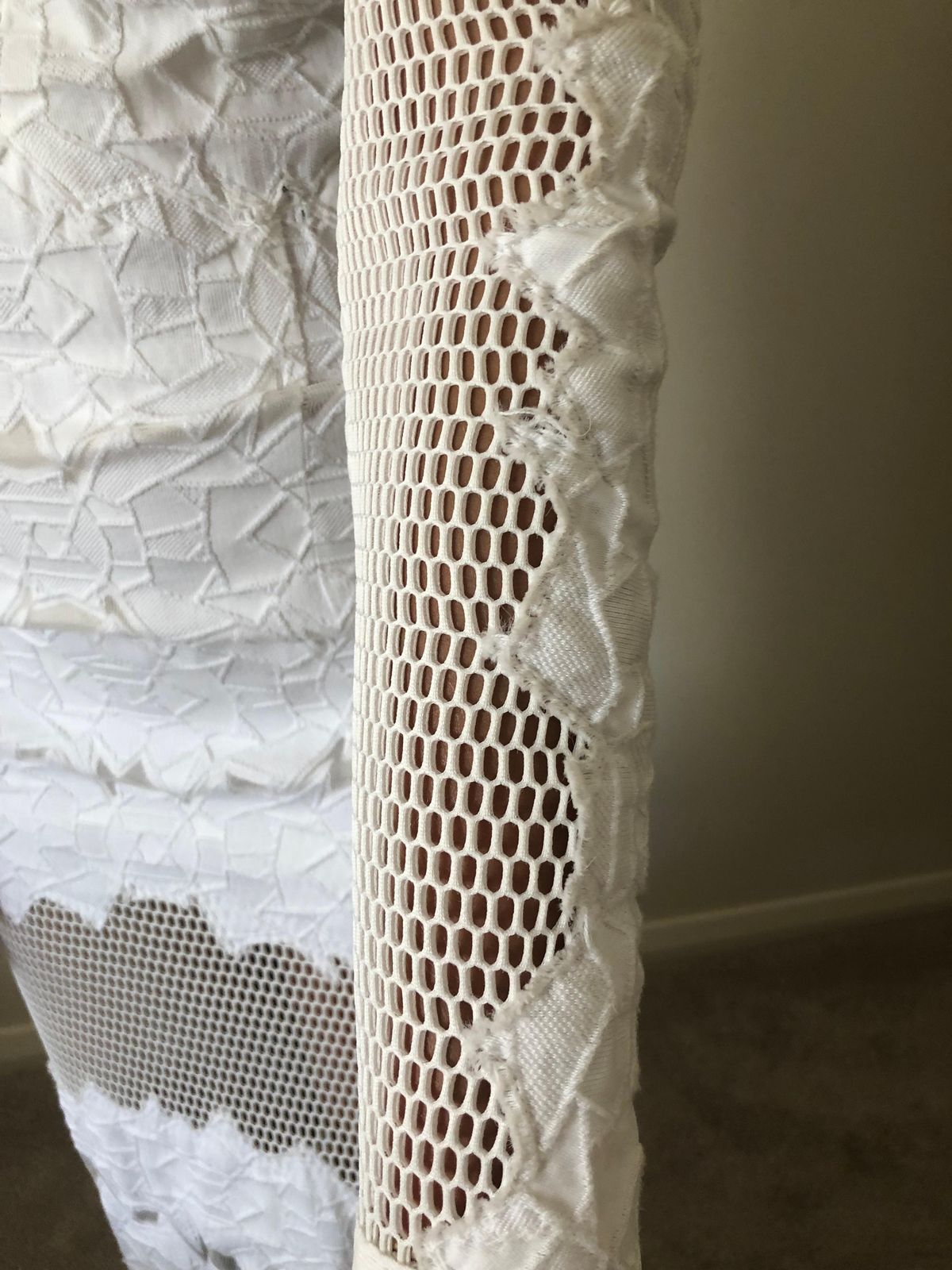 Jonathan Simkhai Burnout Brocade Long Sleeve Dress White Size 8 - Image 7