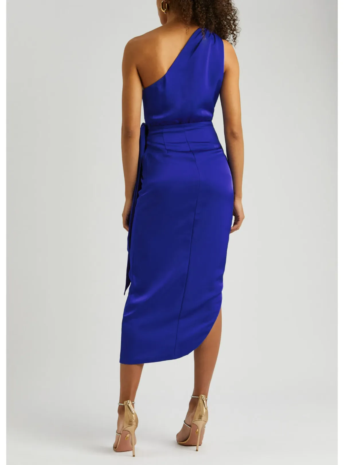 Misha Brooks Satin Midi Dress in Cobalt Blue Size 8 - Image 3