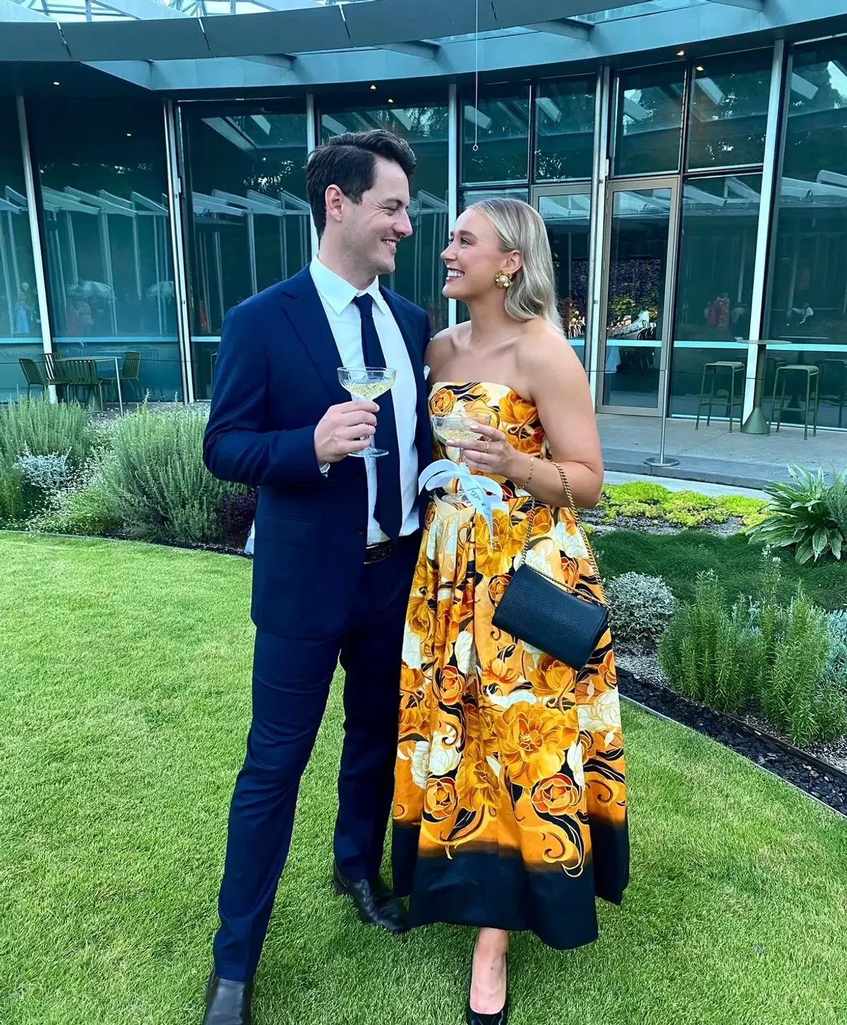 Leo Lin Lynn Bustier Midi Dress Adorn Print in Royal Size AU 10 - Image 3