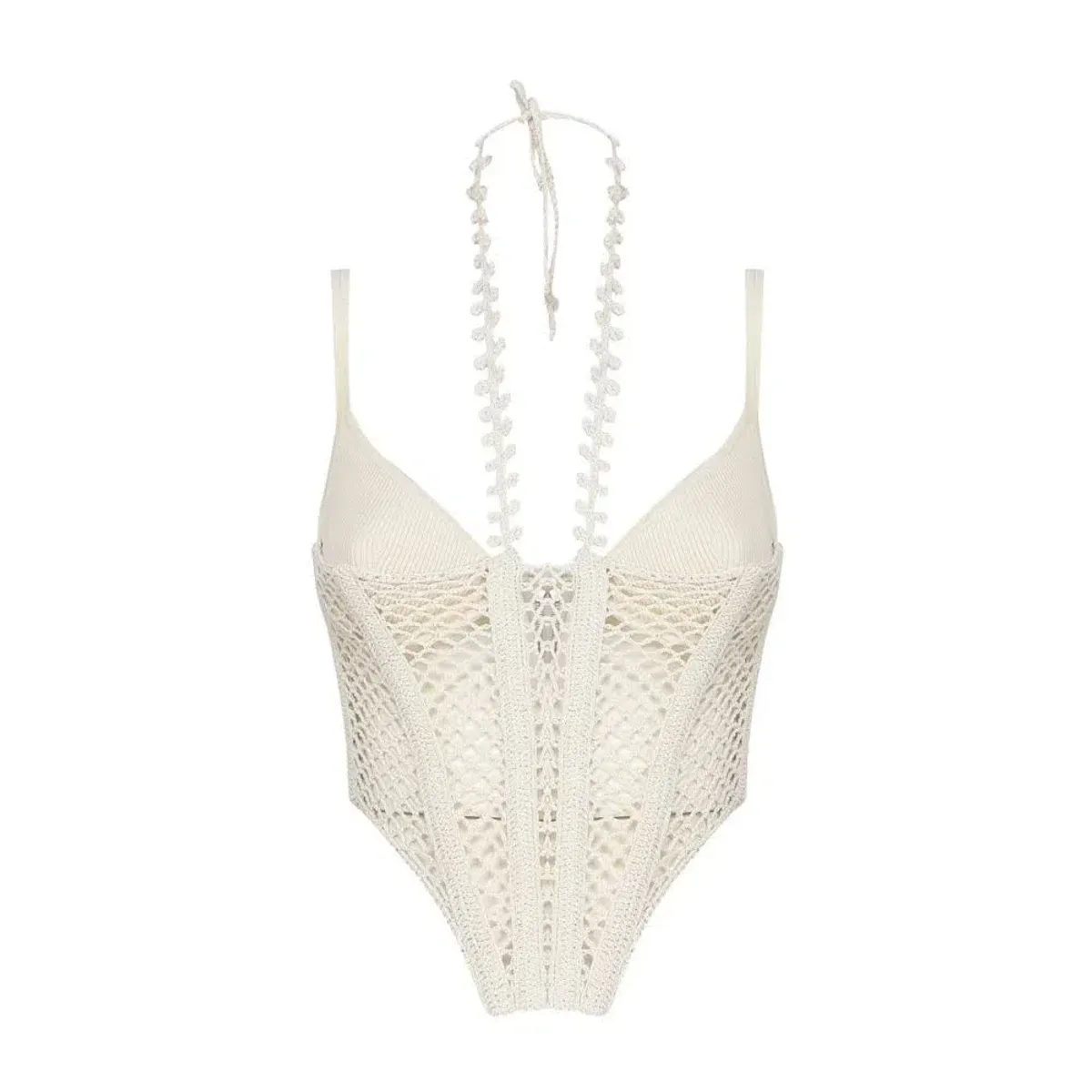 Dion Lee Coral Crochet Corset Cream Size 6 - Image 4