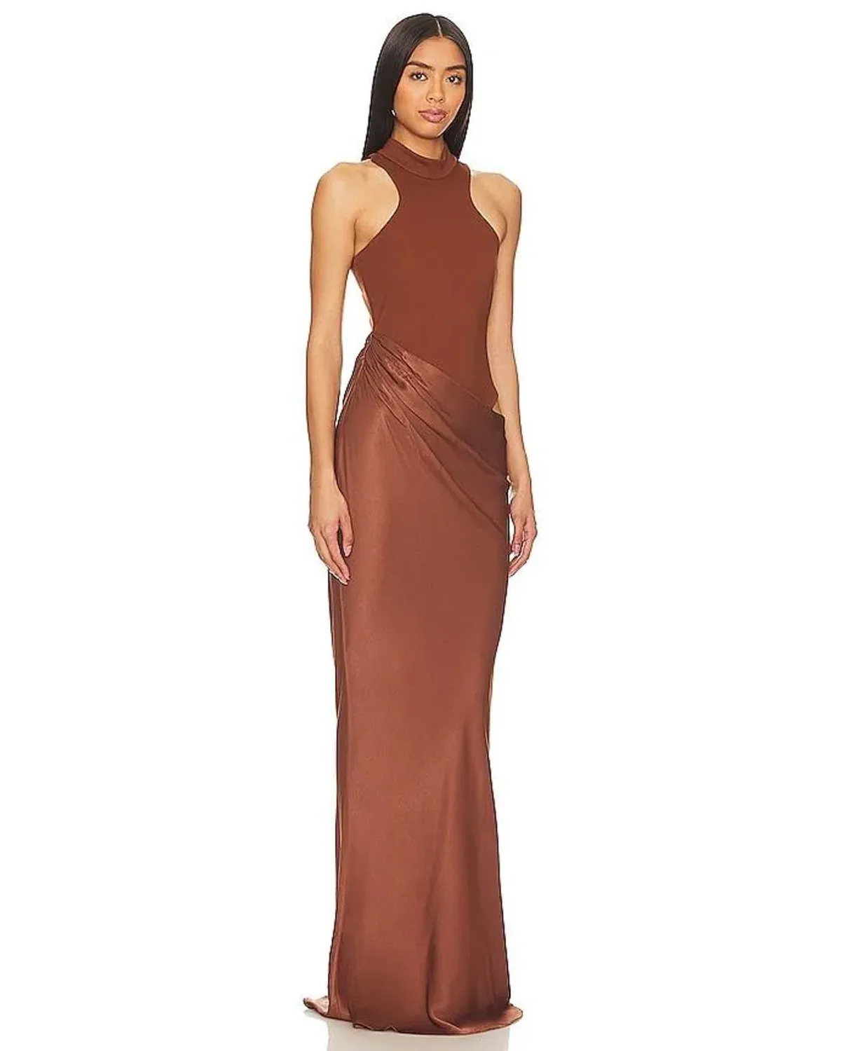 Camila Coelho Estrella Maxi Dress Nutshell Brown Size S / AU 8 - Image 3