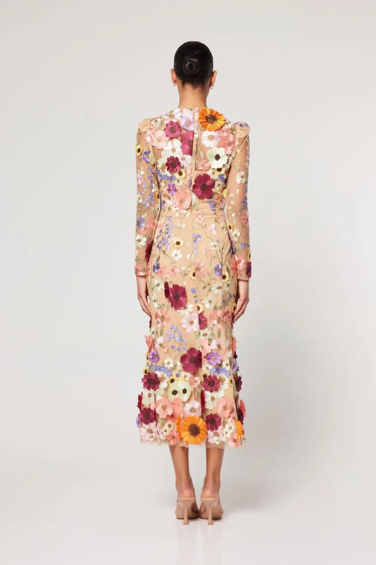 Elliatt Shannon Dress Multi Floral Applique Size S/ AU 8 - Image 3