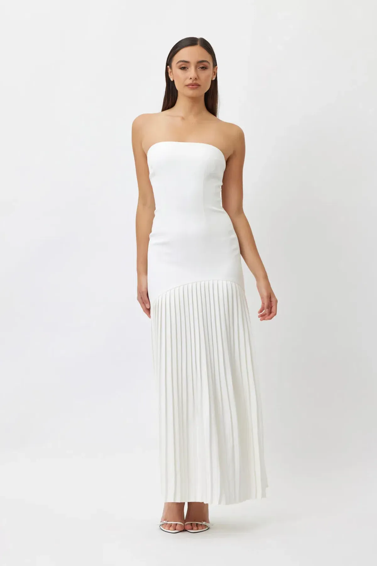 Bianca & Bridgett Mara Pleated Dress White Size 6 - Image 1