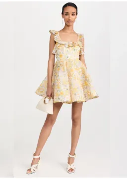 Zimmermann Harmony Frilled Mini Dress Citrus Garden Print Size 1 (6)6 for rent on The Volte - image 1