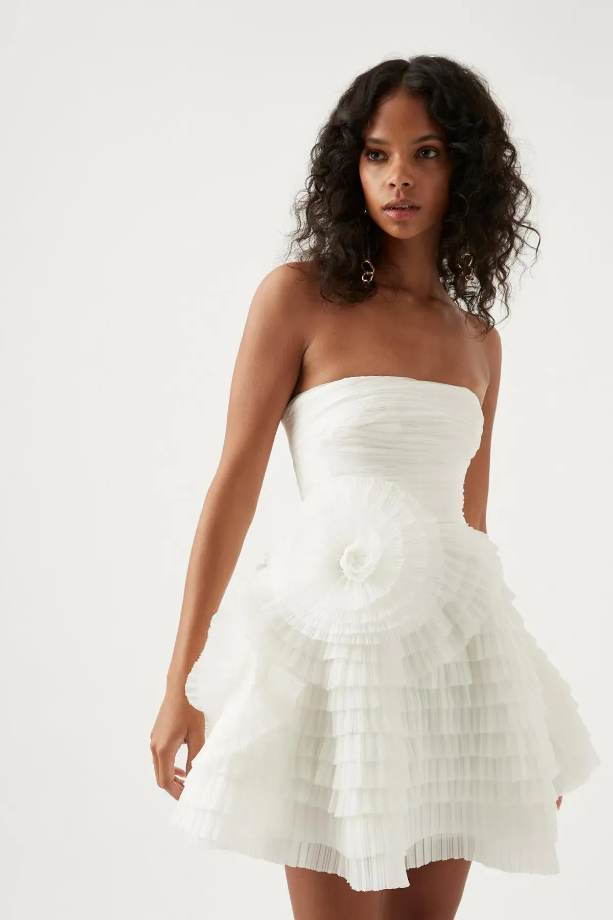 Aje Expressive Pleated Mini Dress Ivory Size 8 - Image 4