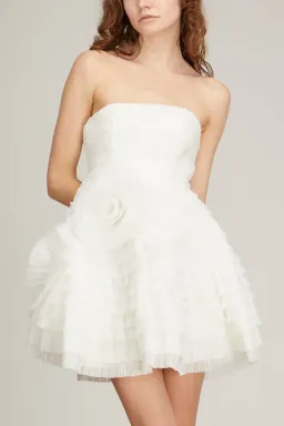 Aje Expressive Pleated Mini Dress Ivory Size 8 for rent on The Volte - image 5