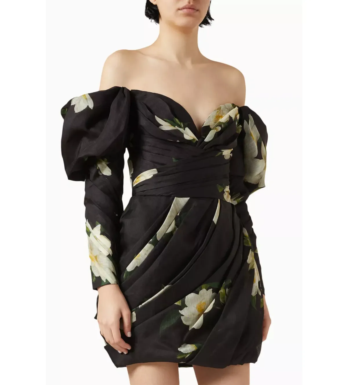 Zimmermann The Harmony Drape Mini Dress in Black Magnolia Size 1 / AU 10 - Image 2