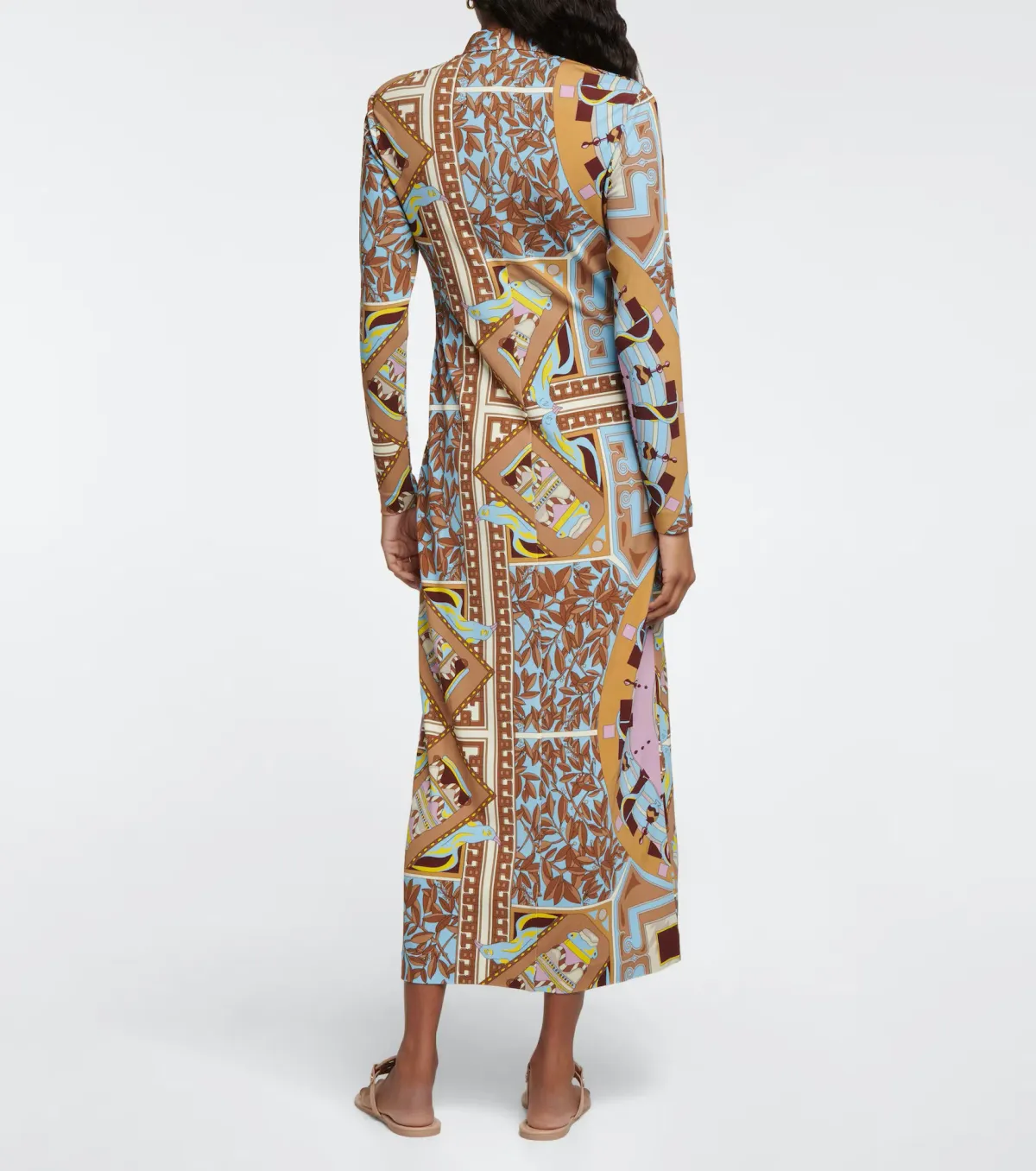 Tory Burch Mock Neck Midi Dress Print Size 4 - Image 2