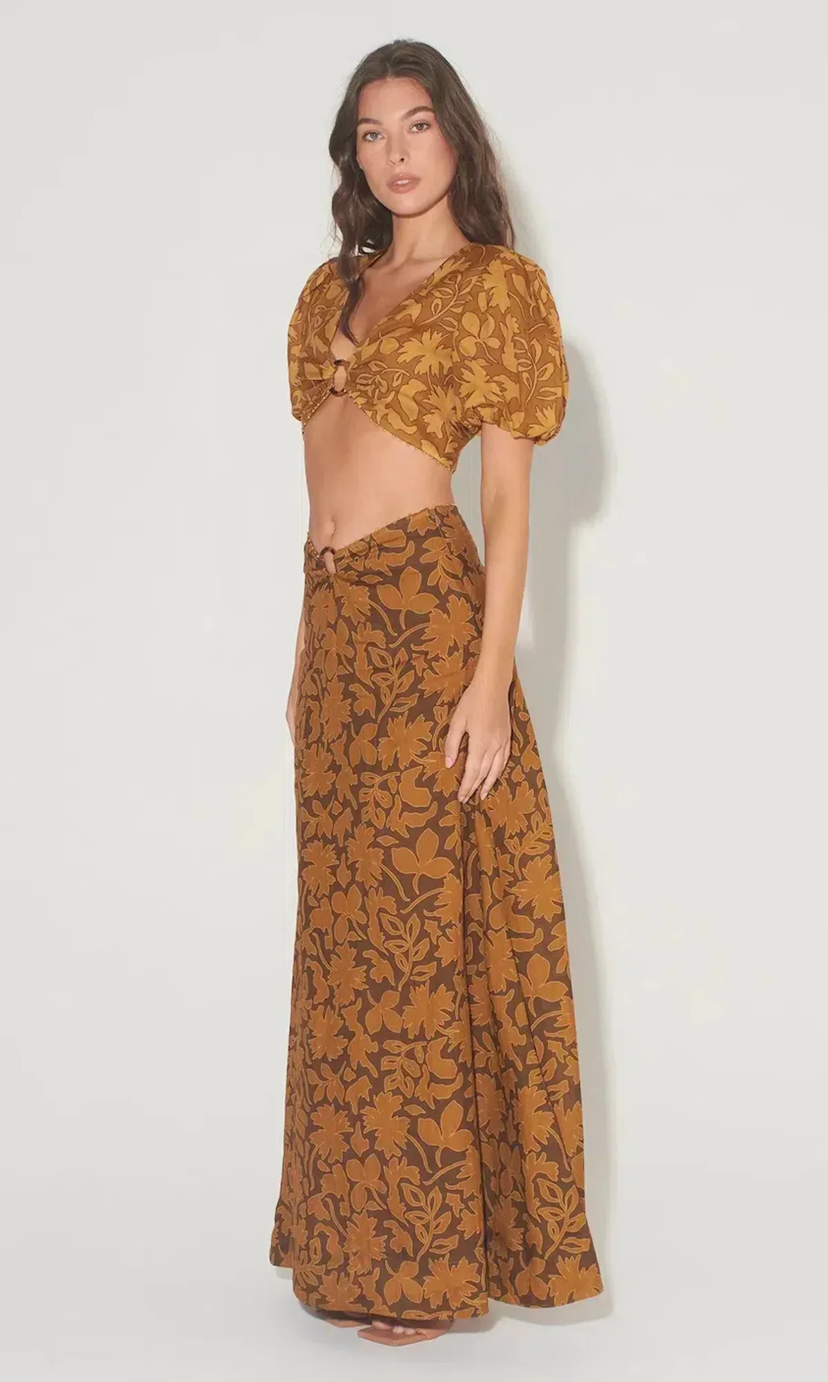  Hansel And Gretel Greer Top And Freya Skirt Set In Gold Leaf Size Xs / Au 6 - Image 2