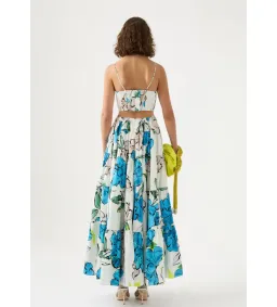 Aje Tiered Botanical Maxi Dress Cool Camellia Size 10  for rent on The Volte - image 2