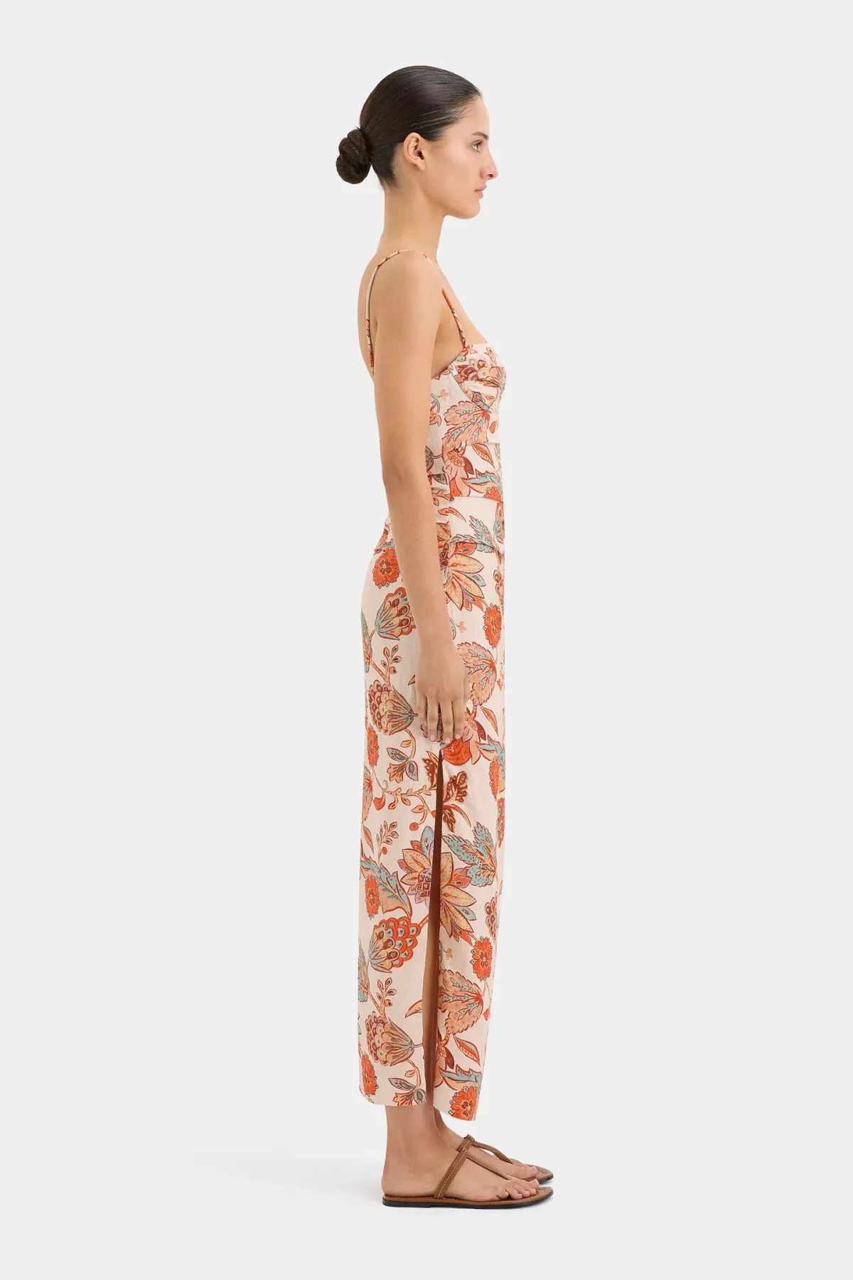 Sir the Label Noemi Balconette Midi Dress in Desert Wildflower Colour Size 1/AU8 - Image 2