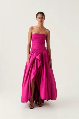 Aje Violette Bubble Hem Maxi Dress Magenta Size 8 for rent on The Volte - image 1