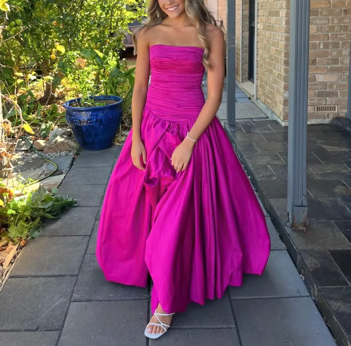 Aje Violette Bubble Hem Maxi Dress Magenta Size 10 - Image 4