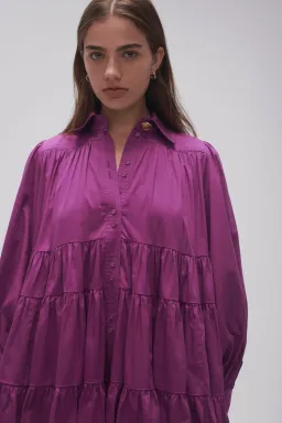 Aje Vie Smock Dress Plum Purple Size 12 for rent on The Volte - image 2