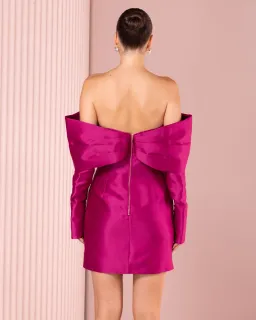 Azzurielle Stefano Mini Dress Magenta Size 10 for rent on The Volte - image 3