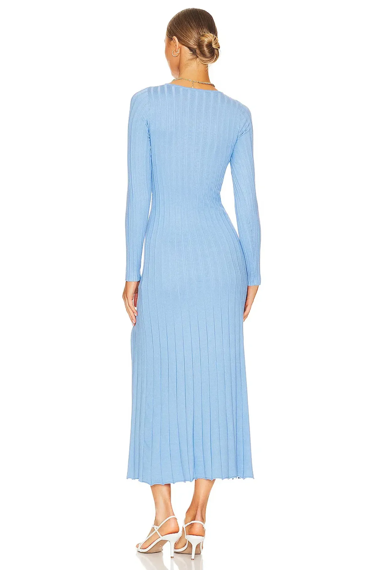 Sovere Recline Knit Midi Dress in Azure Size 6 - Image 2