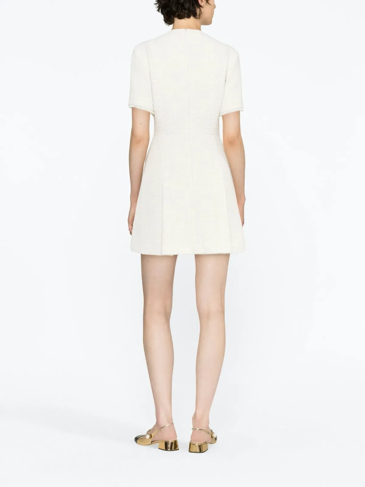 Maje Ralexia Mini Dress in Ecru Size AU 8 - Image 2