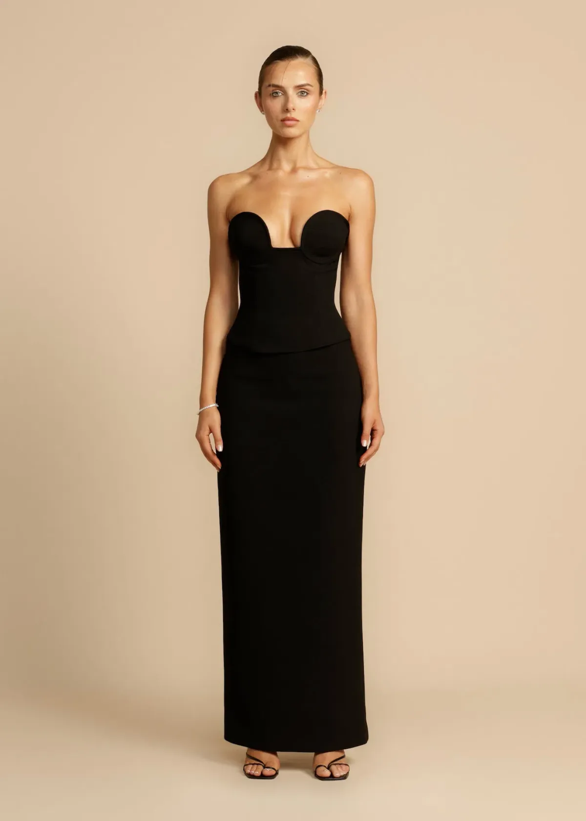 Arcina Ori Frida Bustier and Sloan Skirt Set Black - Image 1