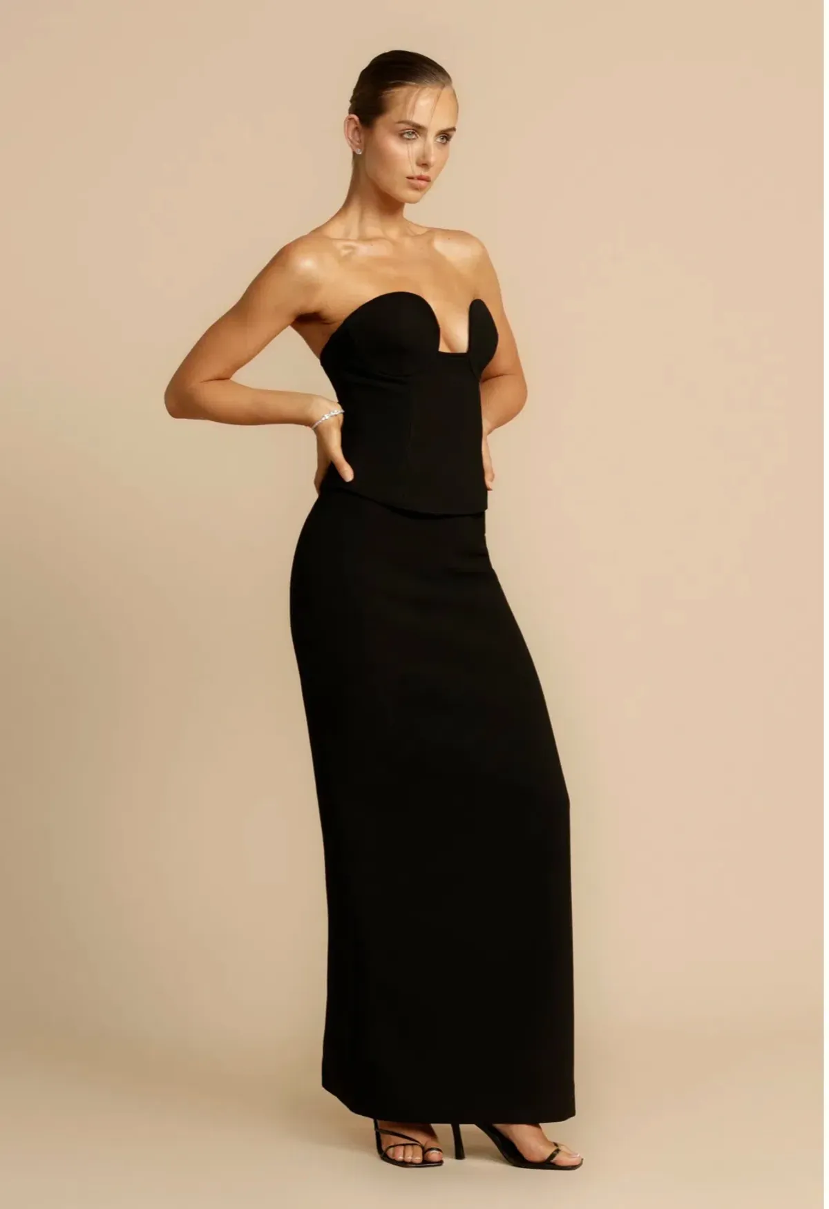 Arcina Ori Frida Bustier and Sloan Skirt Set Black - Image 2